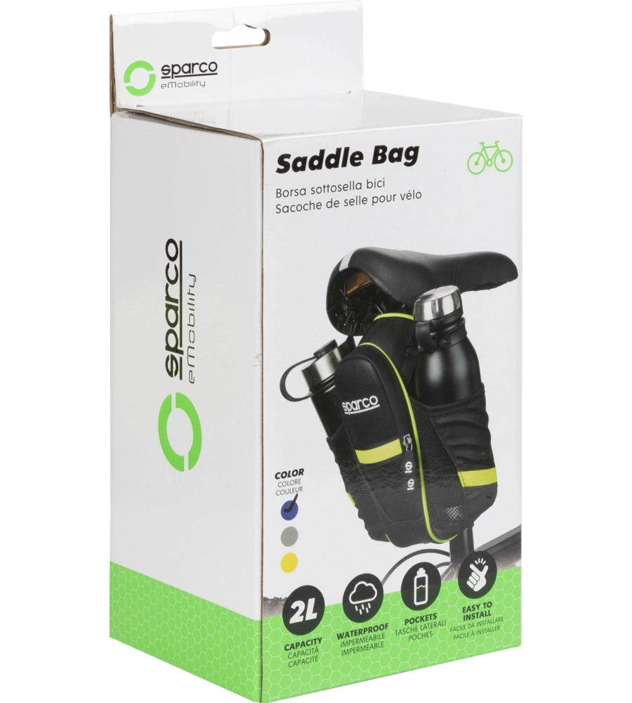 BORSA DA SELLA PER BICICLETTA SPARCO IN NYLON, 26X8,8X7 CM